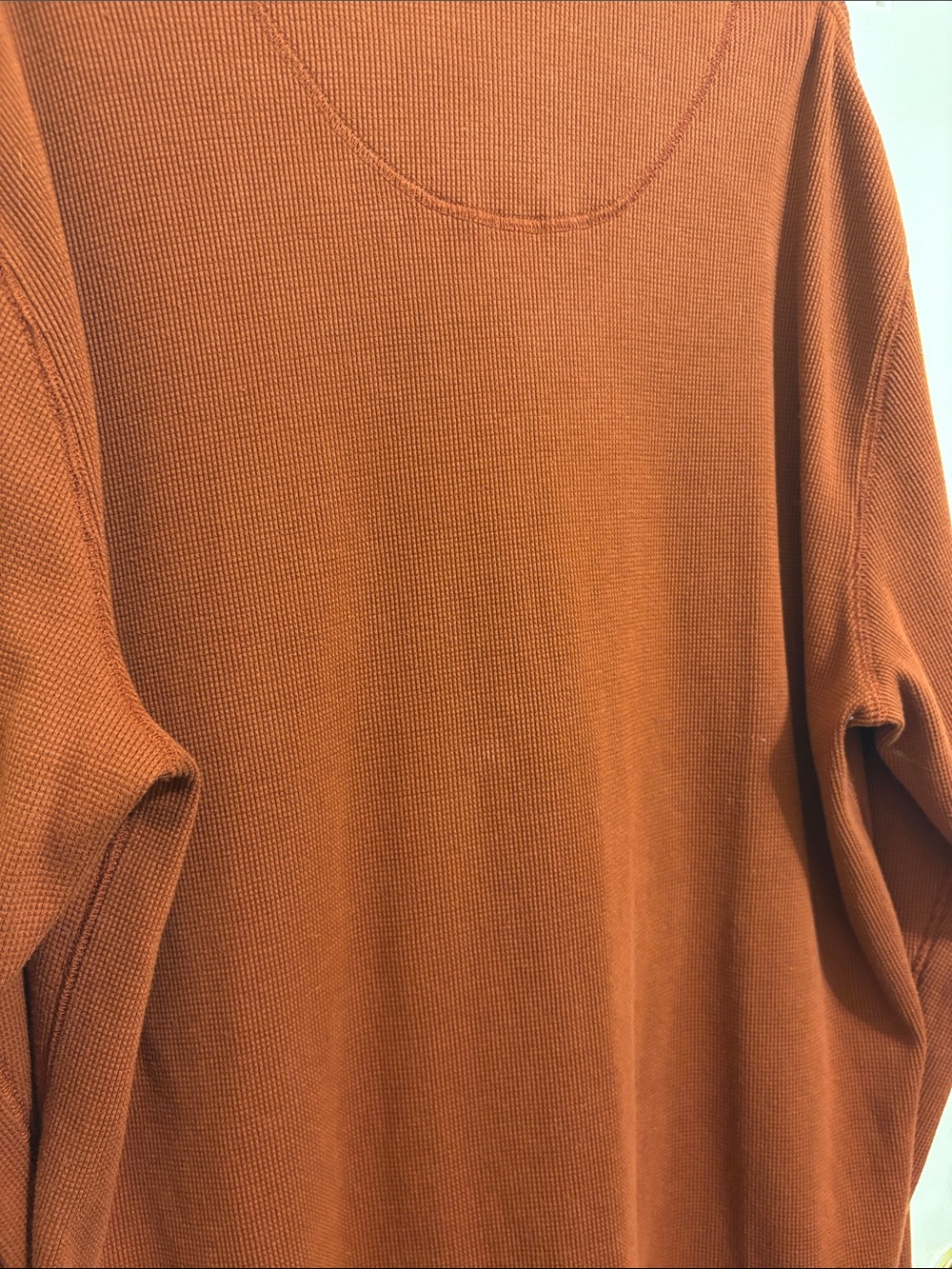 Saddlebred Long Sleeve Henley in Rust‎ Brown - Picture 9 of 12